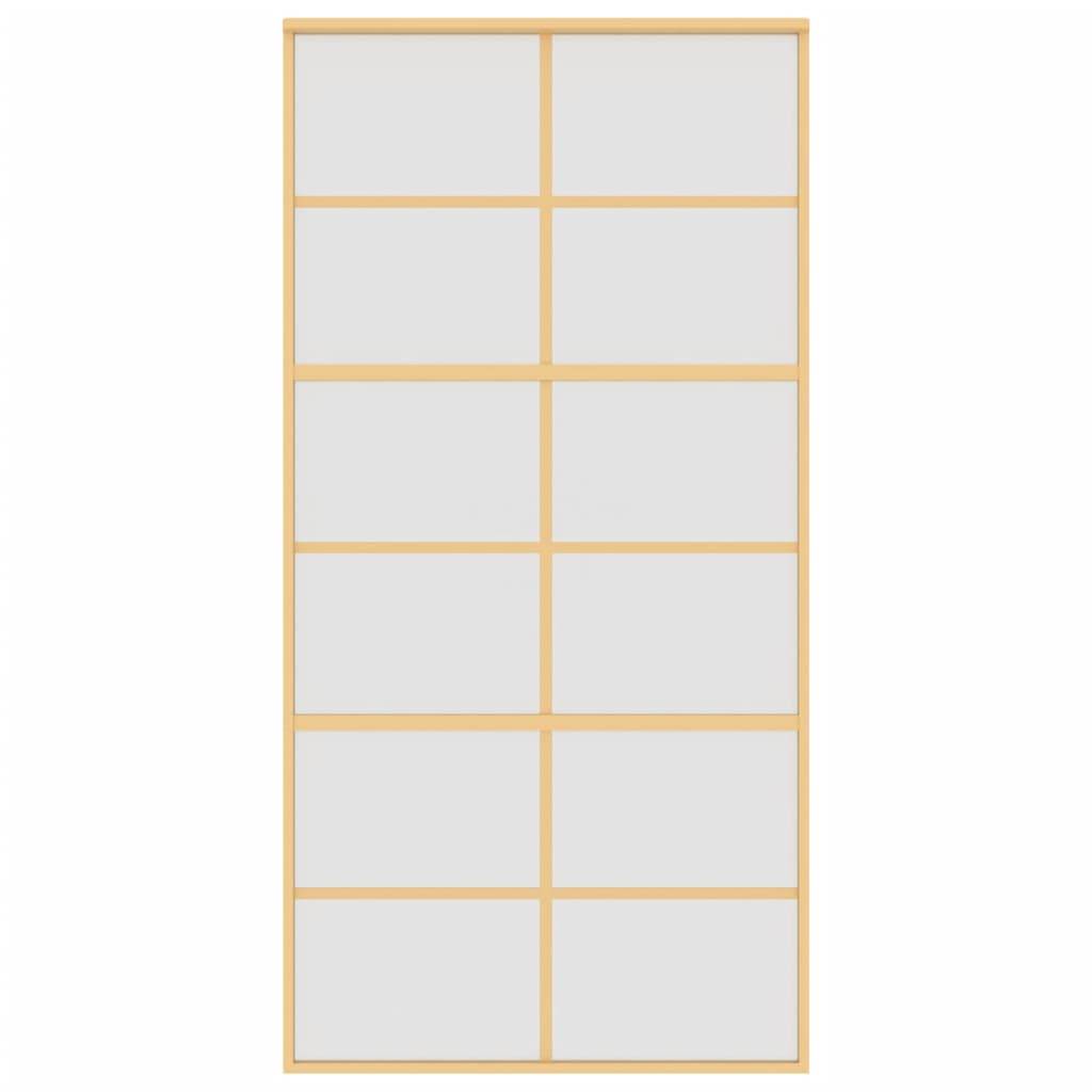 vidaXL Schiebetür Golden 102,5x205 cm Matt ESG-Glas und Aluminium