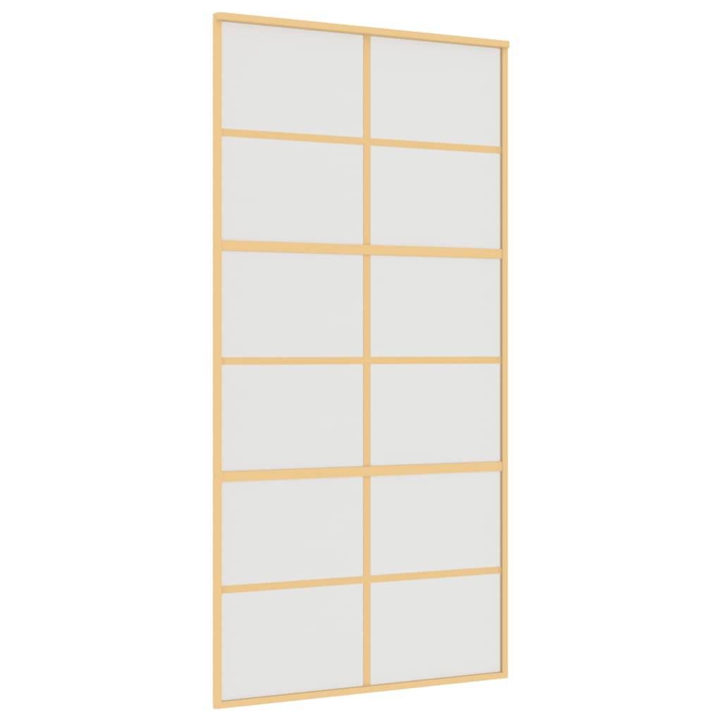 vidaXL Schiebetür Golden 102,5x205 cm Matt ESG-Glas und Aluminium