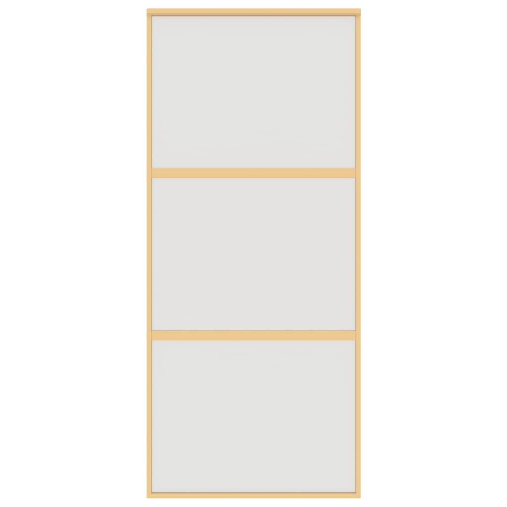 vidaXL Schiebetür Golden 90x205 cm Matt ESG-Glas und Aluminium