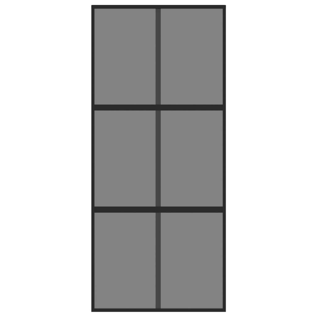 vidaXL Schiebetür Schwarz 90x205 cm Hartglas und Aluminium