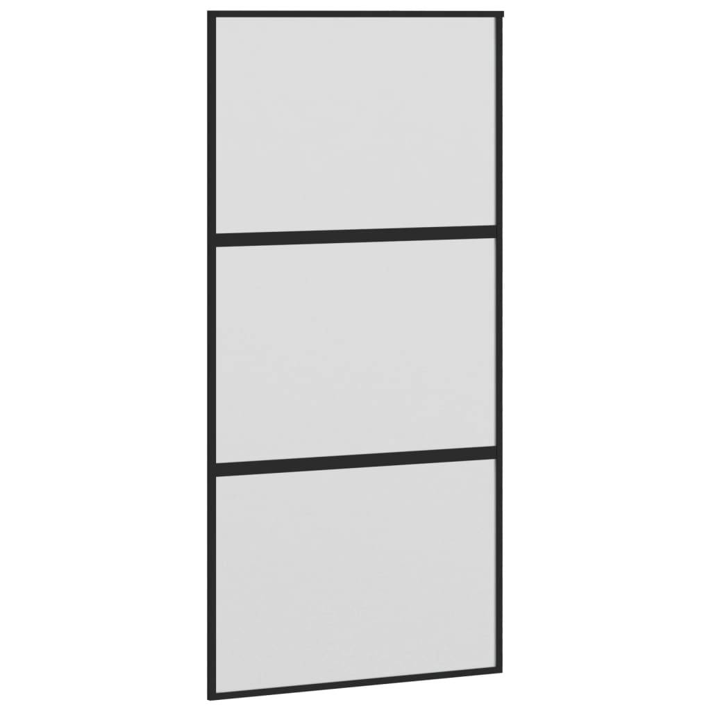 vidaXL Schiebetür Schwarz 102,5x205 cm Hartglas und Aluminium