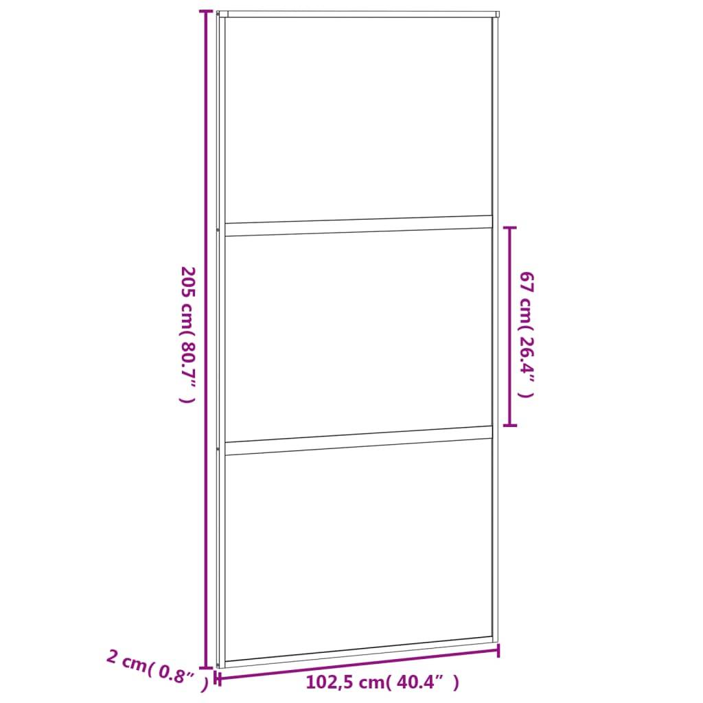 vidaXL Schiebetür Schwarz 102,5x205 cm Hartglas und Aluminium