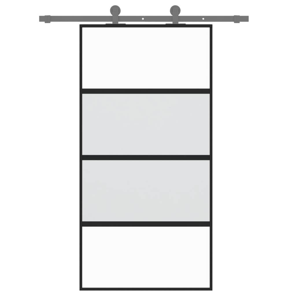 vidaXL Schiebetür Schwarz 102,5x205 cm Hartglas und Aluminium
