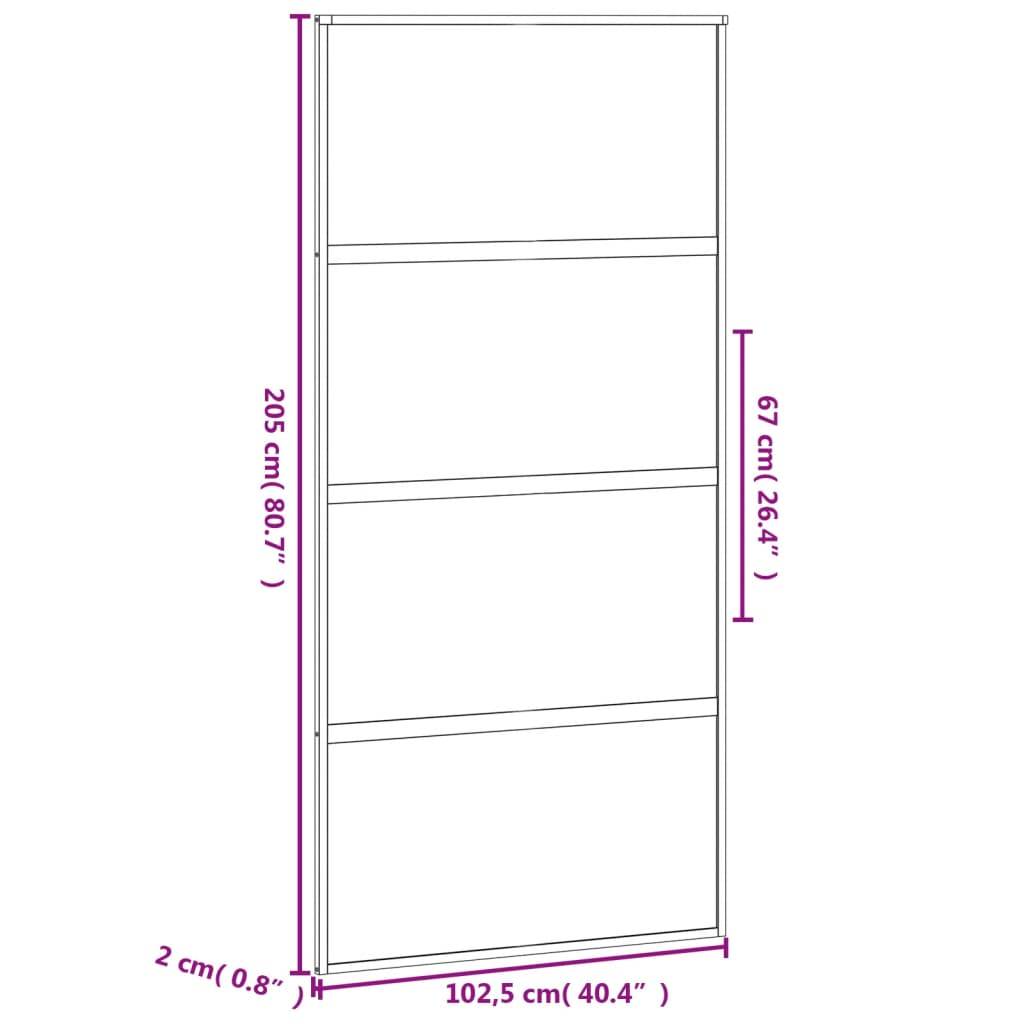 vidaXL Schiebetür Schwarz 102,5x205 cm Hartglas und Aluminium