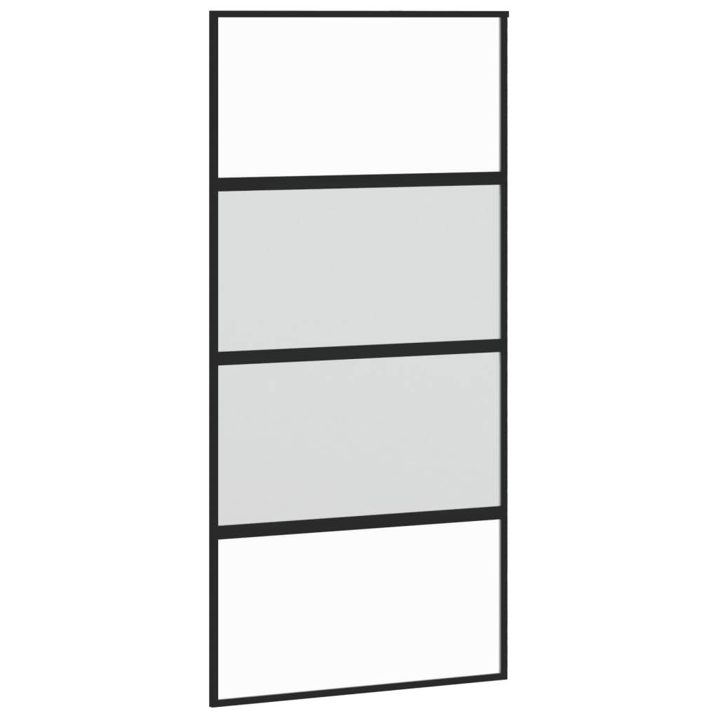 vidaXL Schiebetür Schwarz 102,5x205 cm Hartglas und Aluminium