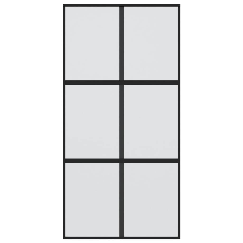 vidaXL Schiebetür Schwarz 102,5x205 cm Hartglas und Aluminium