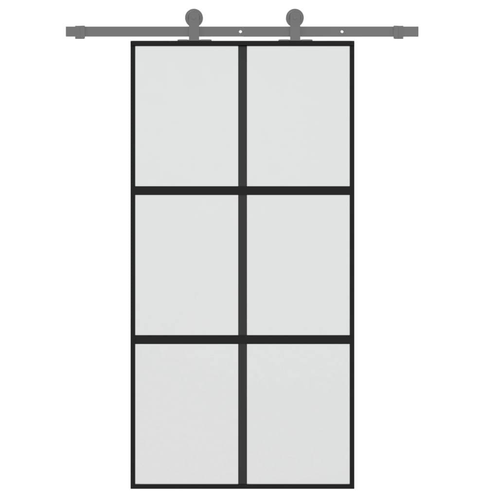 vidaXL Schiebetür Schwarz 102,5x205 cm Hartglas und Aluminium