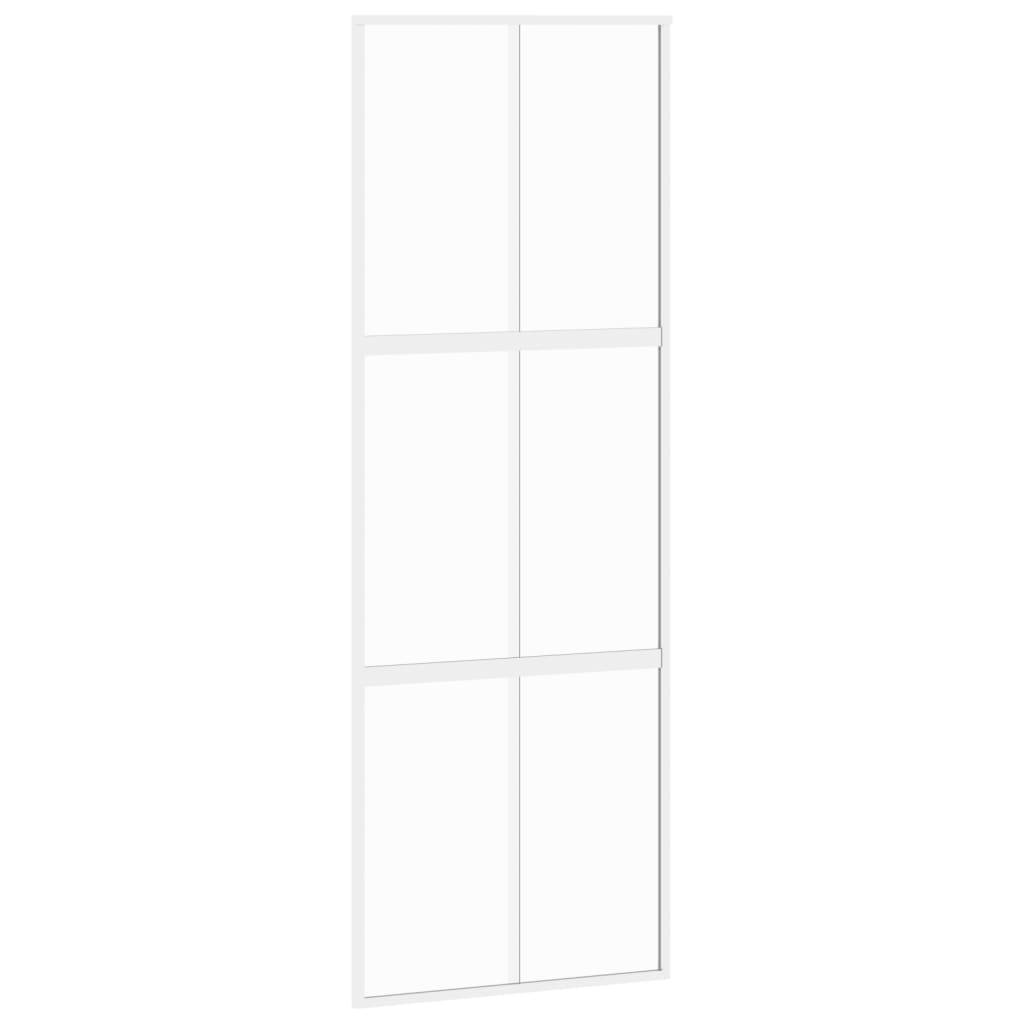 vidaXL Schiebetür Weiß 76x205 cm Hartglas und Aluminium