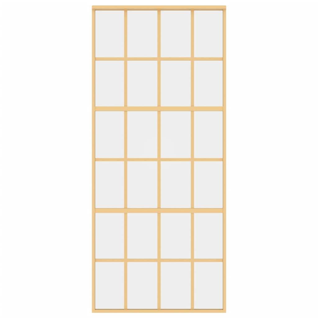 vidaXL Schiebetür Golden 90x205 cm ESG-Klarglas und Aluminium