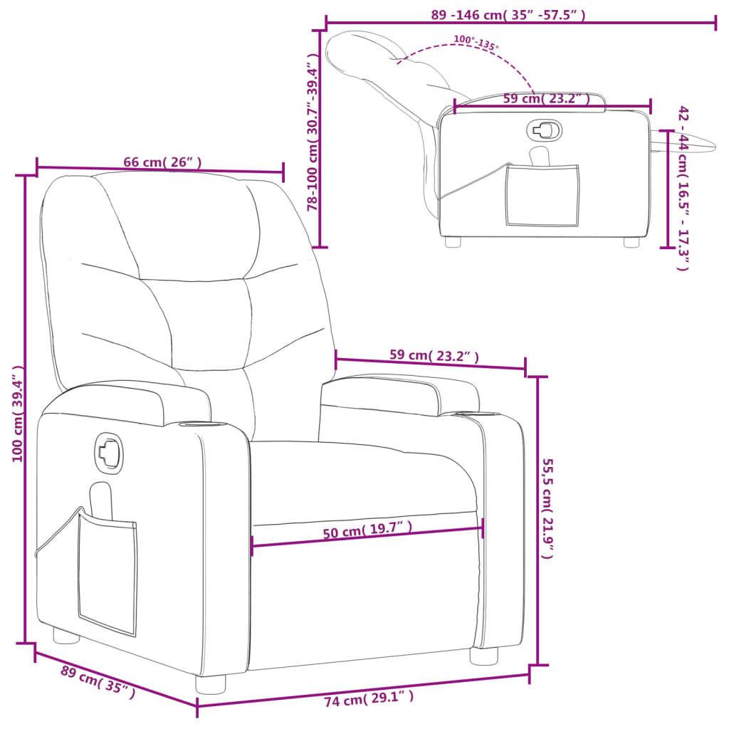 vidaXL Massagesessel Taupe Stoff