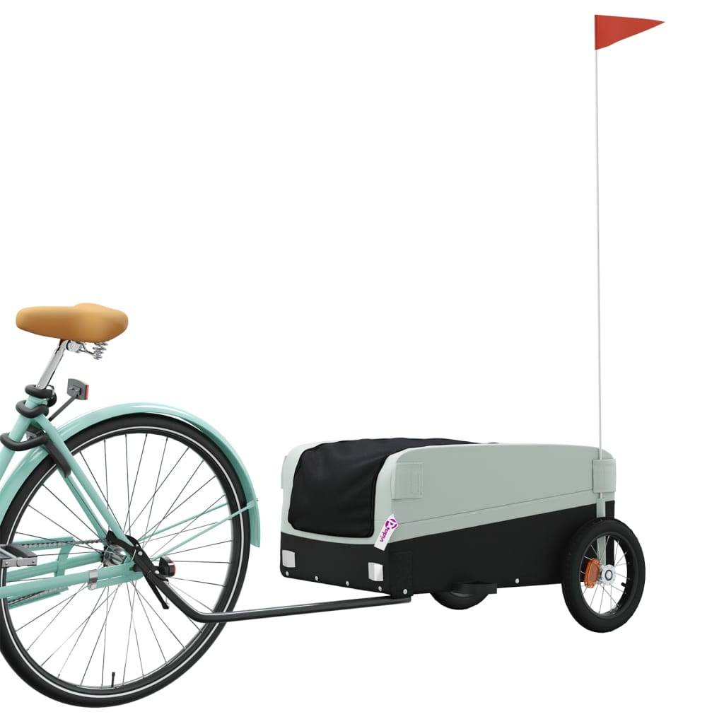 vidaXL Fahrradanhänger Schwarz und Grau 30 kg Eisen