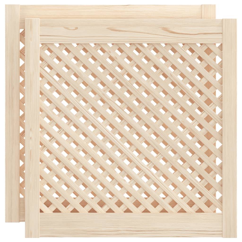vidaXL Schranktüren 2 Stk. Gitterdesign 59,5x61,5 cm Massivholz Kiefer