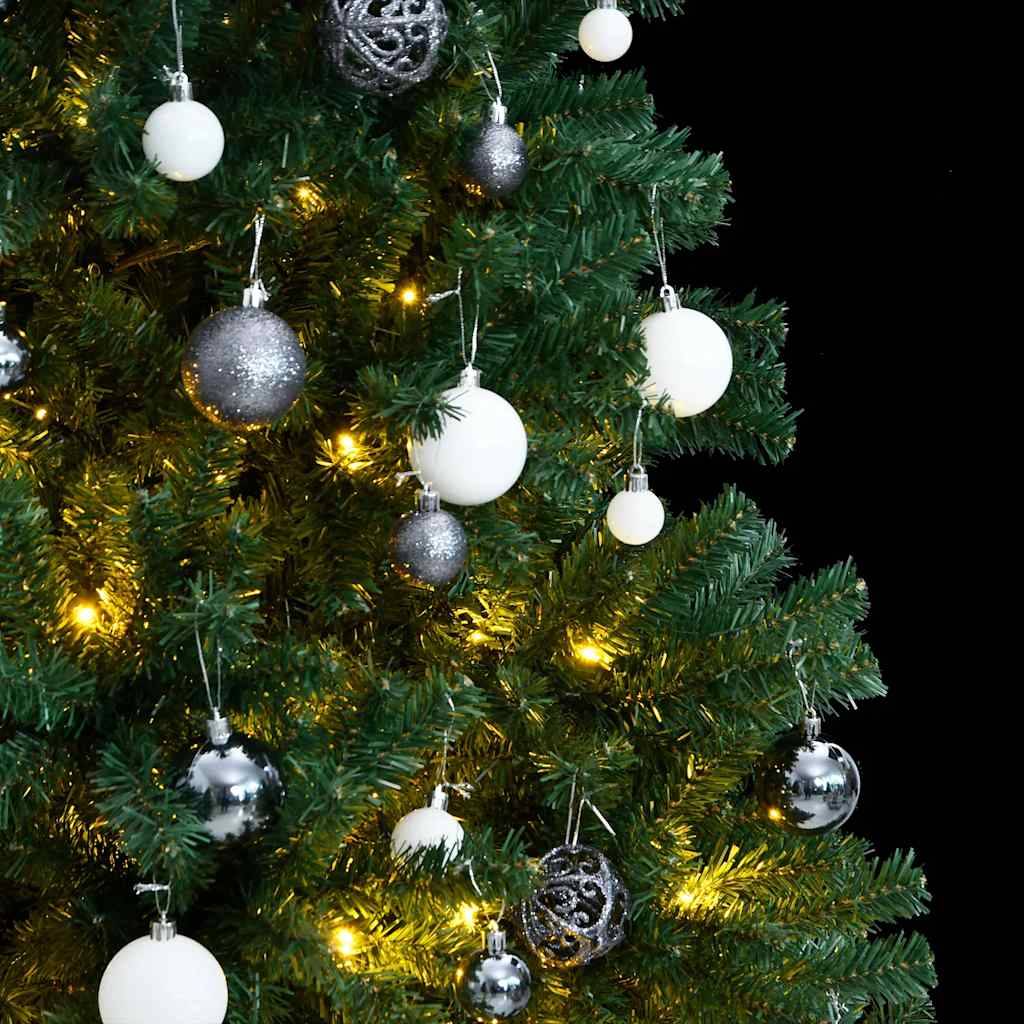 vidaXL Künstlicher Weihnachtsbaum Klappbar 300 LEDs & Kugeln 180 cm