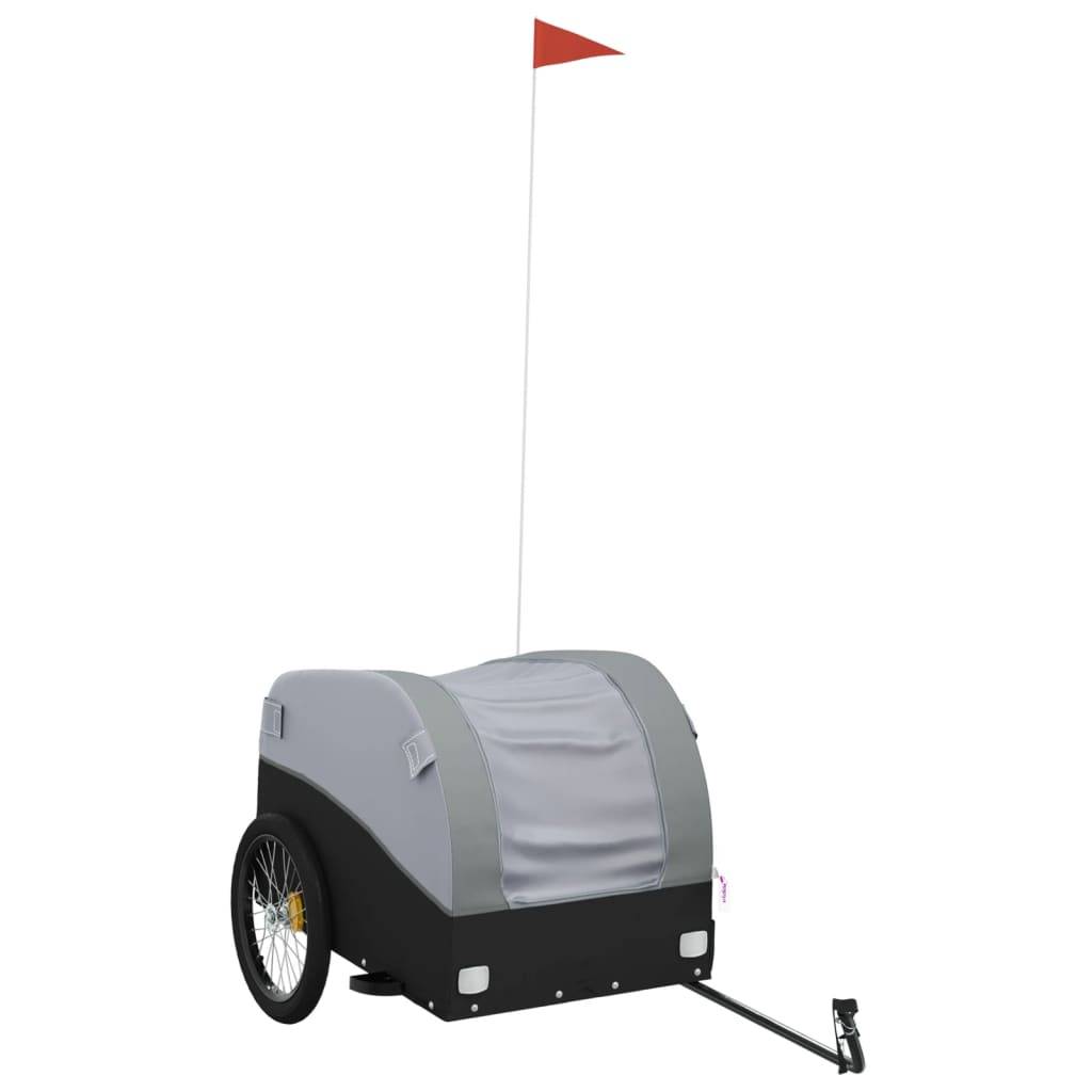 vidaXL Fahrradanhänger Schwarz und Grau 45 kg Eisen