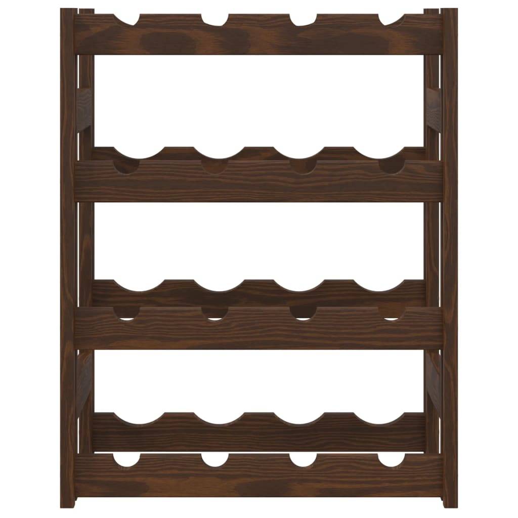 vidaXL Weinregal für 16 Flaschen Braun Massivholz Kiefer