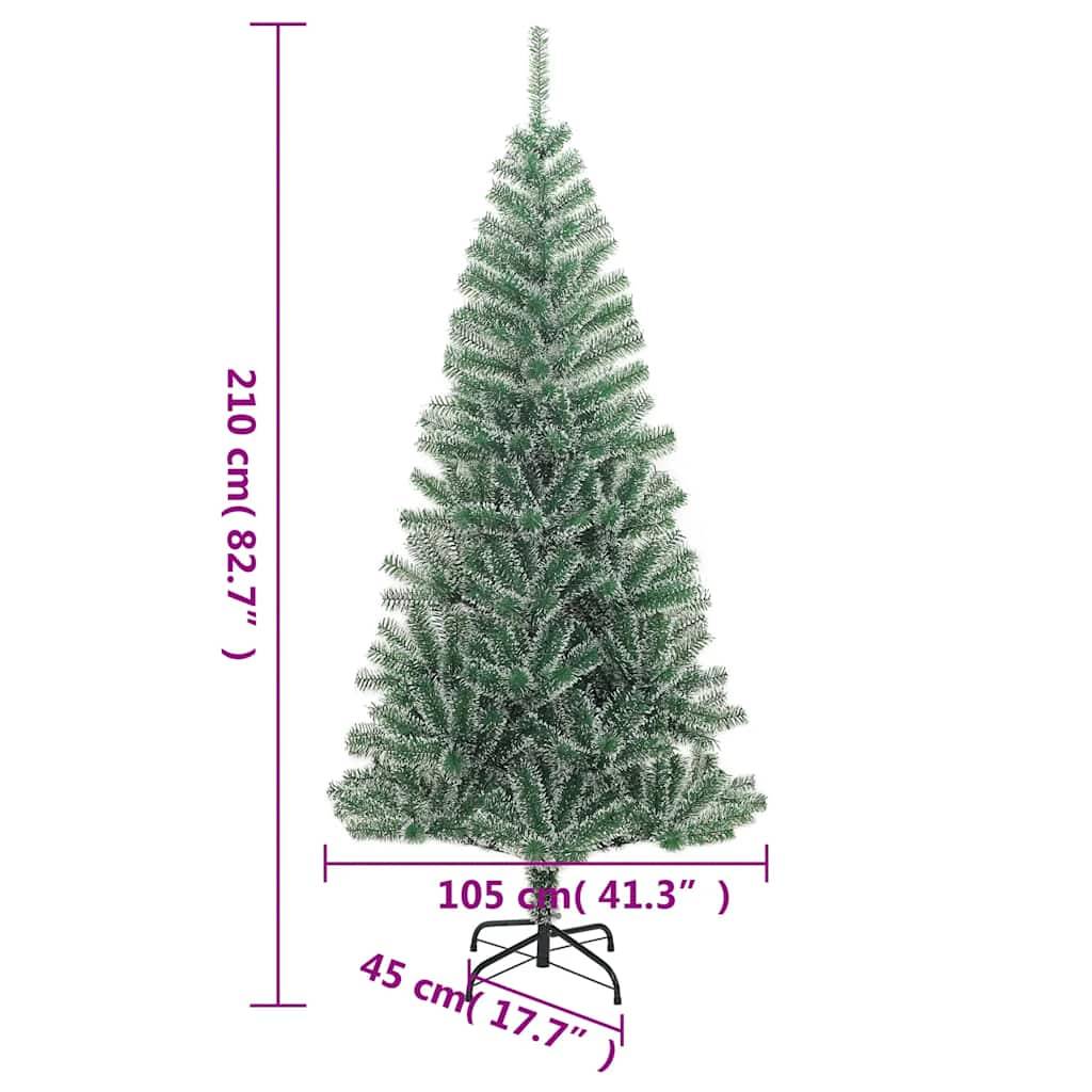 vidaXL Künstlicher Weihnachtsbaum 300 LEDs & Kugeln Beschneit 210 cm