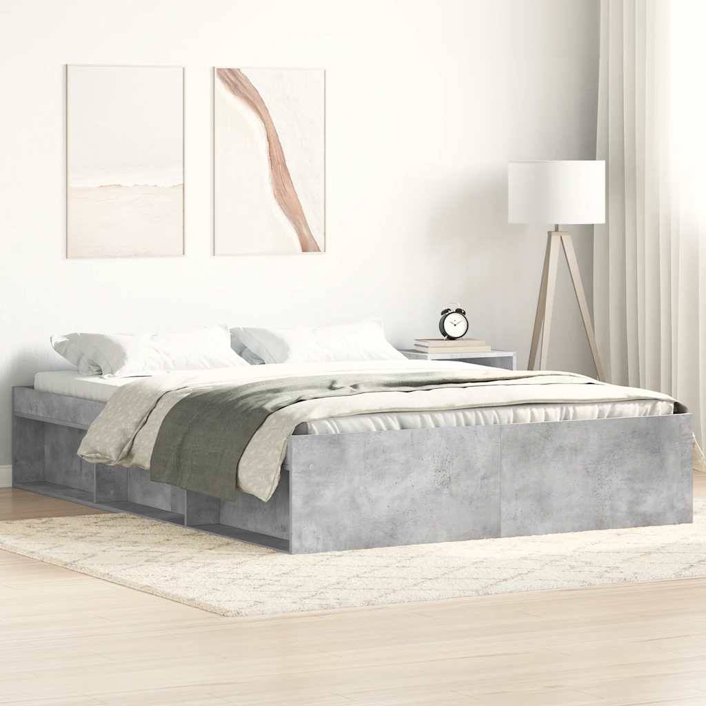 vidaXL Bettgestell Betongrau 160x200 cm