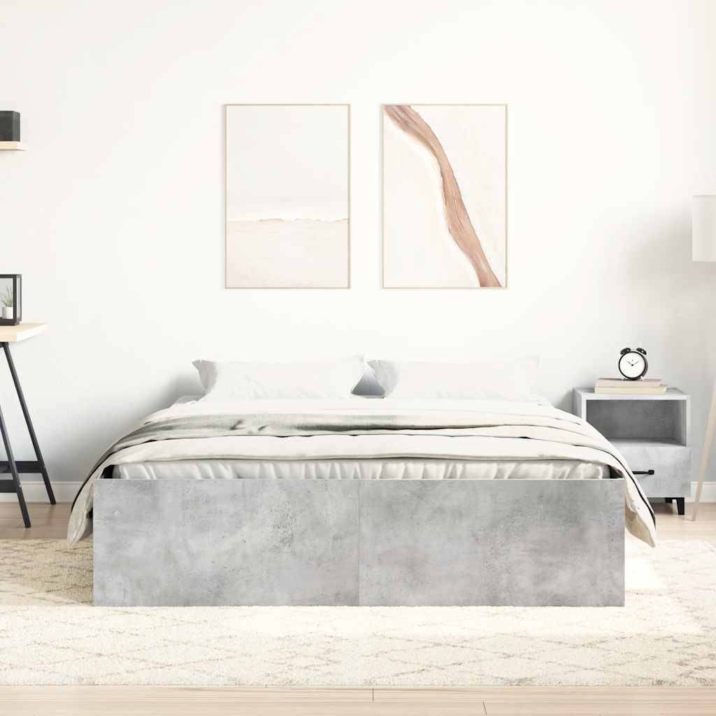 vidaXL Bettgestell Betongrau 160x200 cm