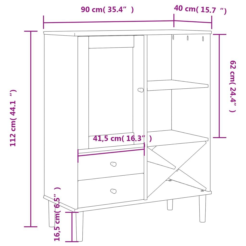 vidaXL Highboard SENJA Rattan-Optik Weiß 90x40x112 cm Kiefernholz