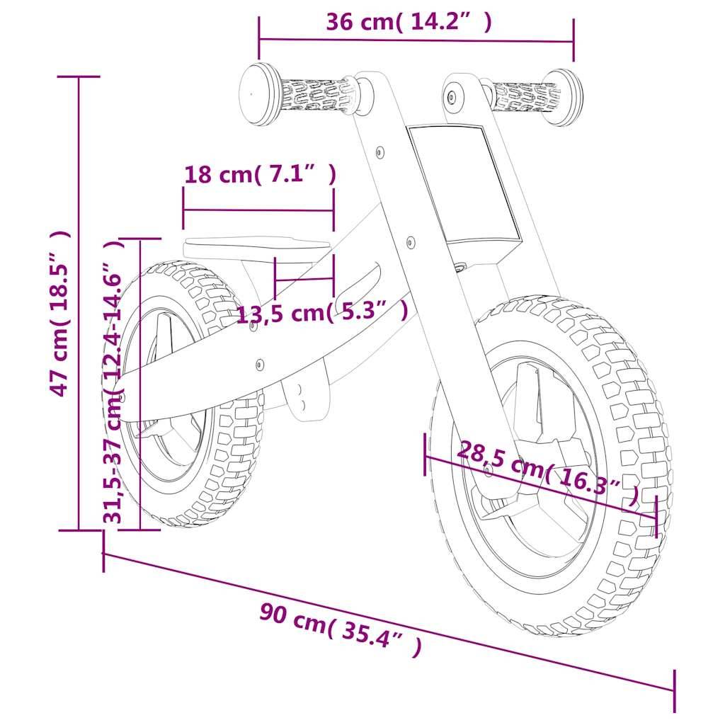 vidaXL Laufrad für Kinder Rot