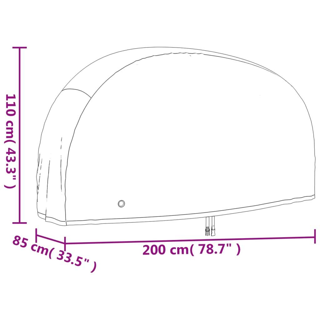 vidaXL Fahrrad-Abdeckungen 2 Stk. 200x85x110 cm 190T Oxford-Gewebe