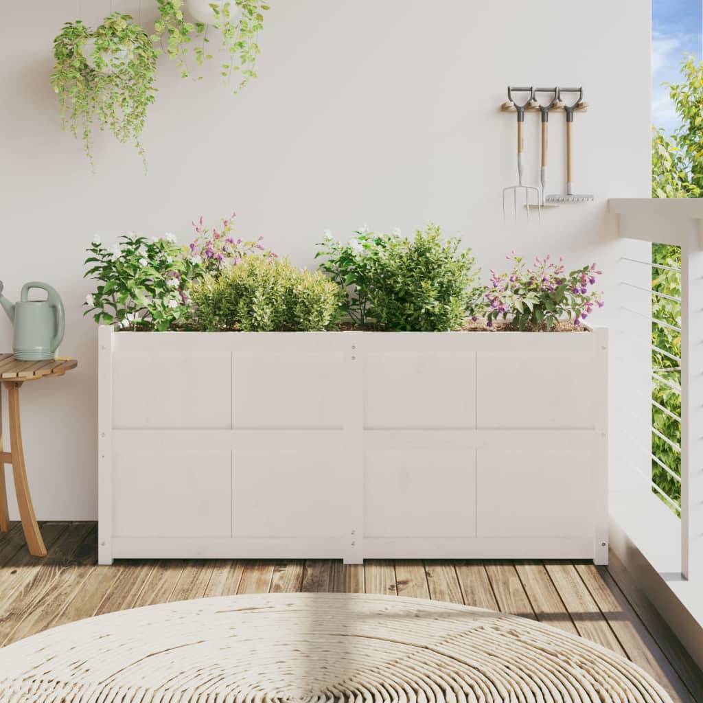 vidaXL Pflanzkübel Weiß 150x50x70 cm Massivholz Kiefer