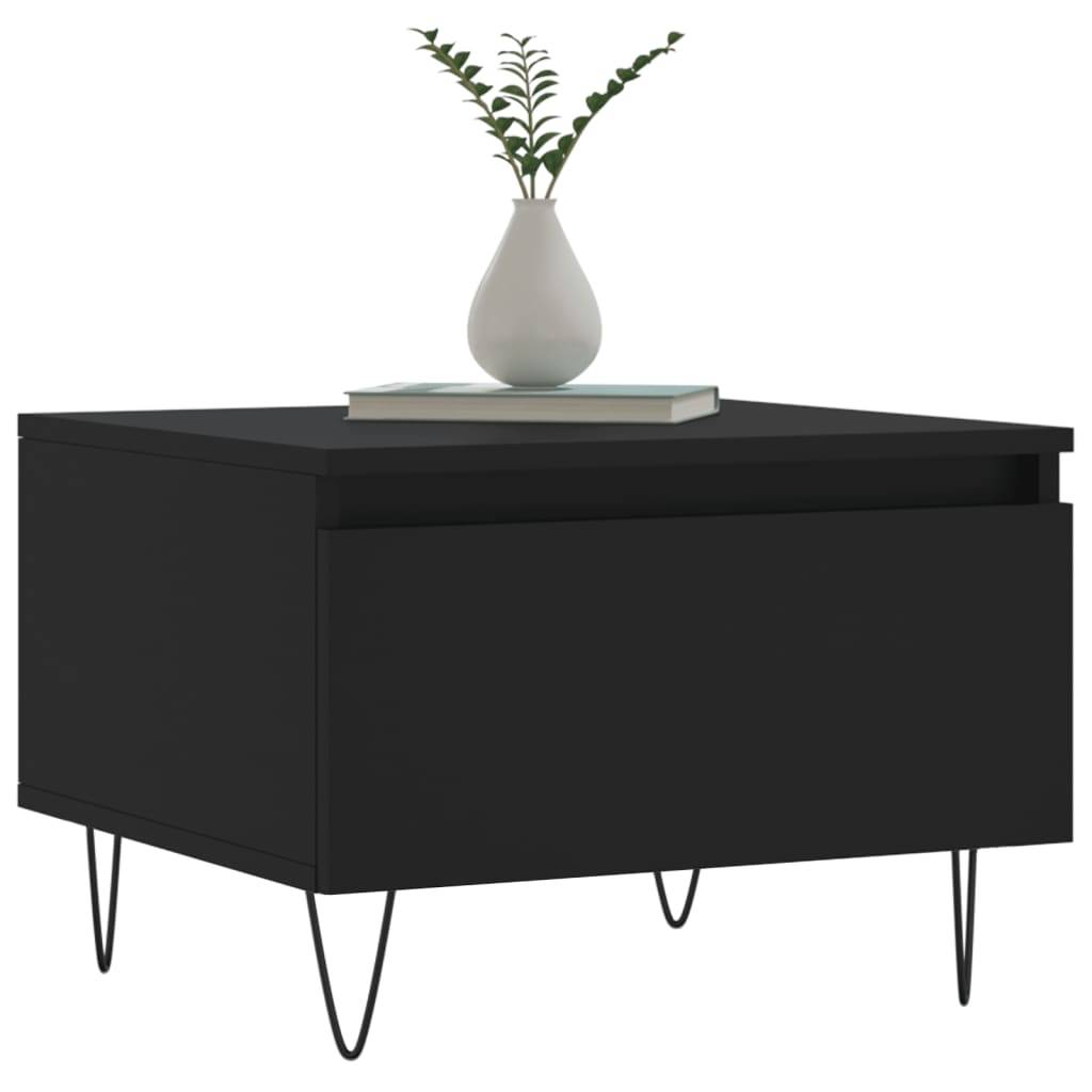 vidaXL Couchtische 2 Stk. Schwarz 50x46x35 cm Holzwerkstoff