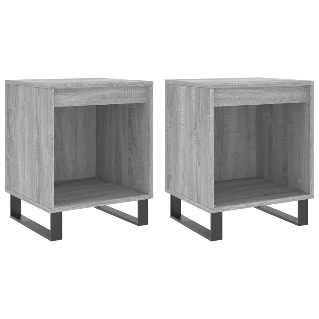 vidaXL Nachttische 2 Stk. Grau Sonoma 40x35x50 cm Holzwerkstoff
