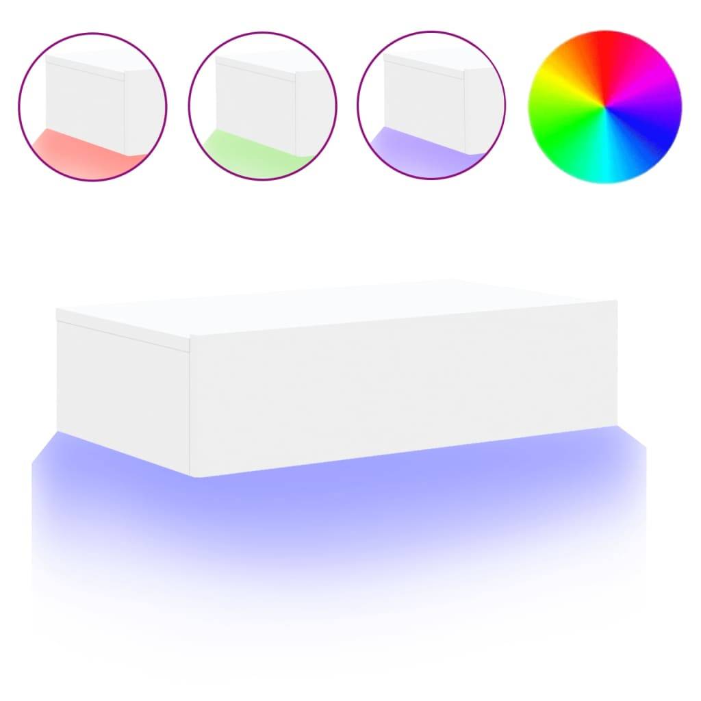 vidaXL TV-Schrank mit LED-Leuchten Weiß 60x35x15,5 cm