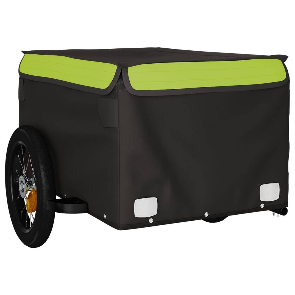 vidaXL Fahrradanhänger Schwarz und Grün 30 kg Eisen