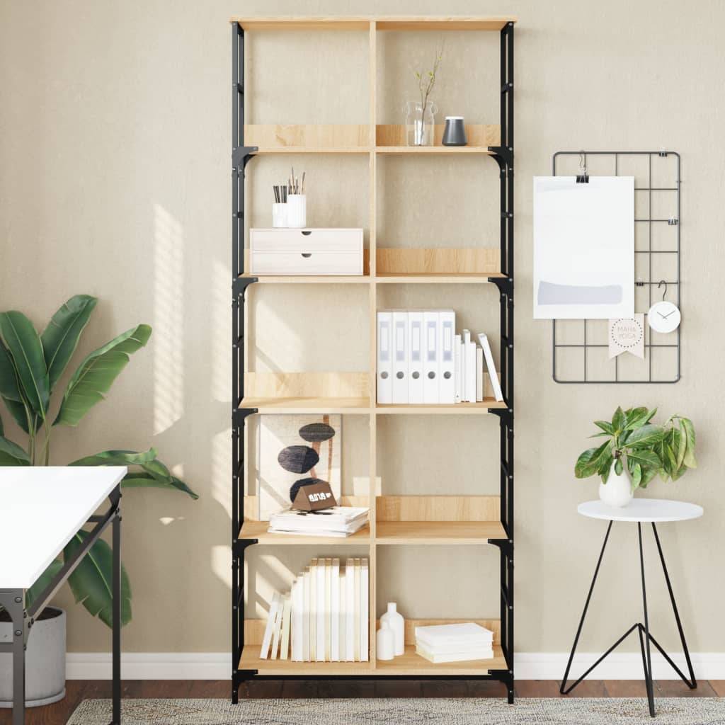 vidaXL Bücherregal Sonoma-Eiche 78,5x33x188,5 cm Holzwerkstoff