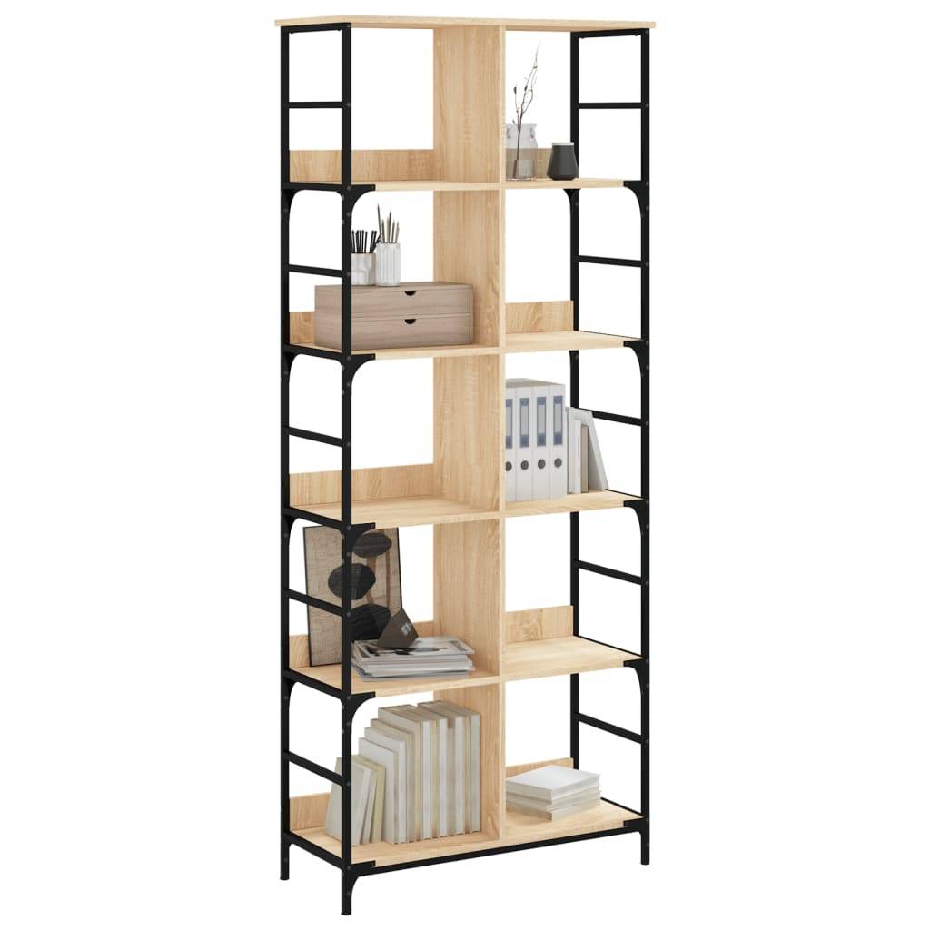vidaXL Bücherregal Sonoma-Eiche 78,5x33x188,5 cm Holzwerkstoff