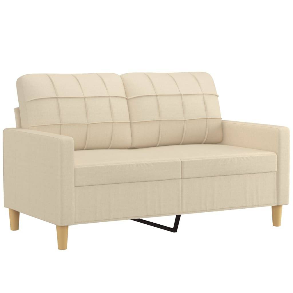 vidaXL 4-tlg. Sofagarnitur mit Kissen Creme Stoff