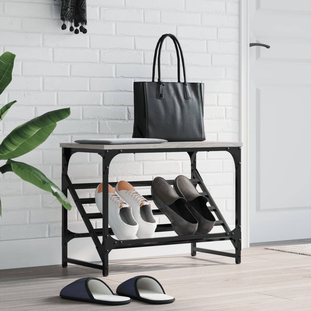 vidaXL Schuhregal Grau Sonoma 60x30x45 cm Holzwerkstoff