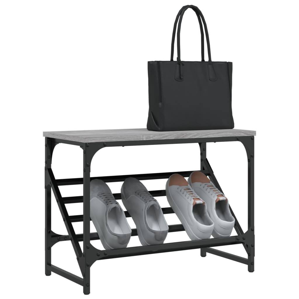 vidaXL Schuhregal Grau Sonoma 60x30x45 cm Holzwerkstoff