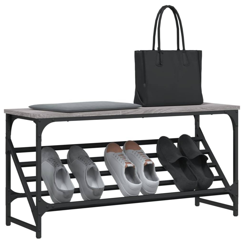 vidaXL Schuhregal Grau Sonoma 90x30x45 cm Holzwerkstoff