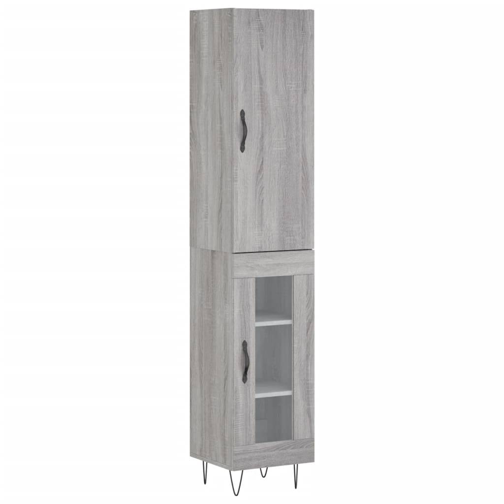 vidaXL Highboard Grau Sonoma 34,5x34x180 cm Holzwerkstoff