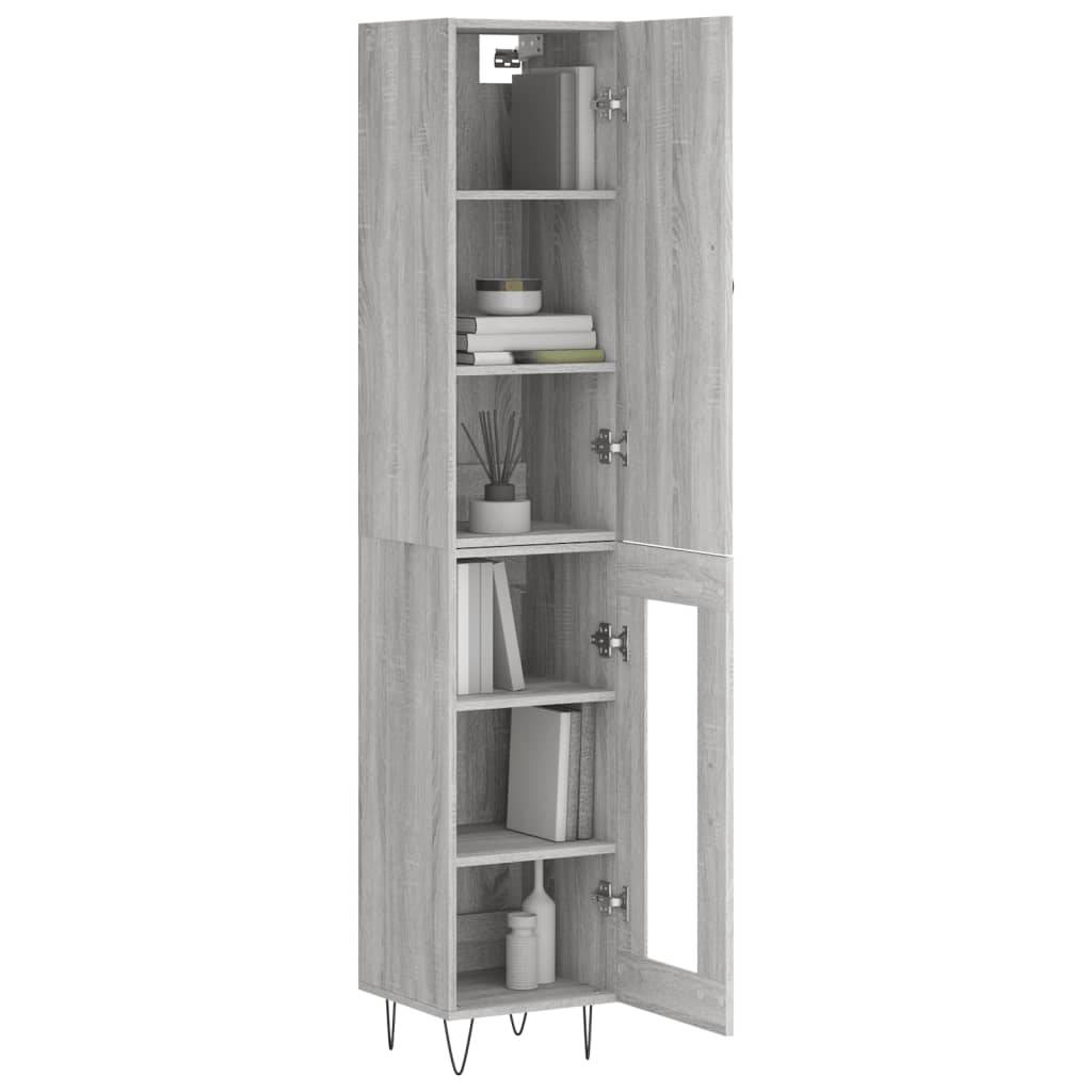 vidaXL Highboard Grau Sonoma 34,5x34x180 cm Holzwerkstoff