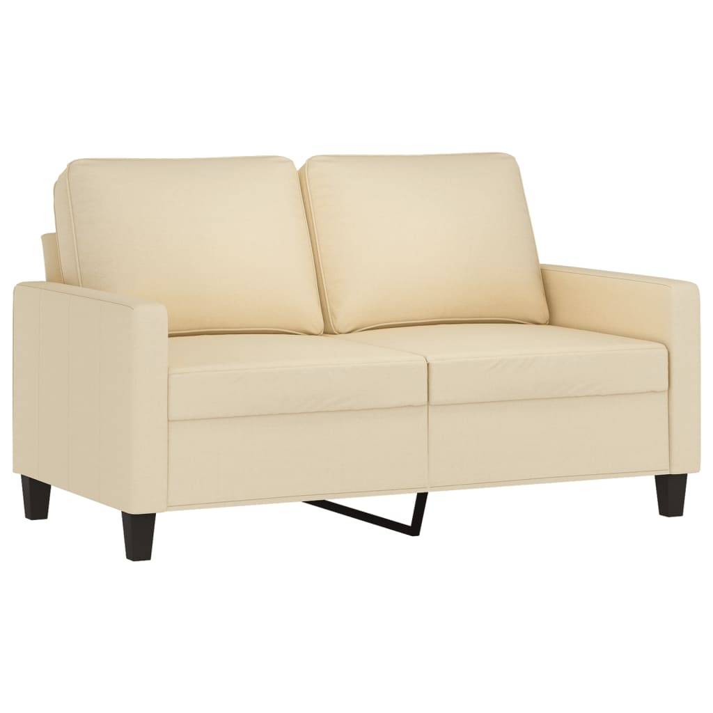 vidaXL 3-tlg. Sofagarnitur mit Kissen Creme Stoff