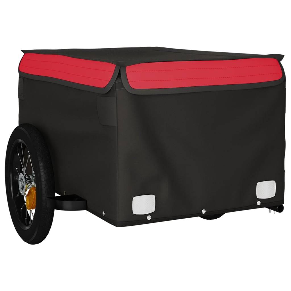 vidaXL Fahrradanhänger Schwarz und Rot 30 kg Eisen