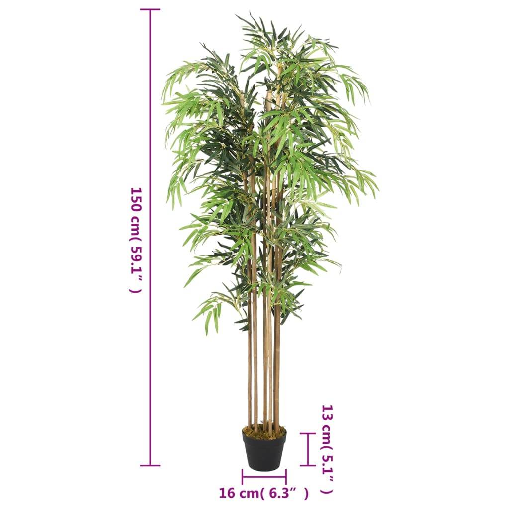 vidaXL Bambusbaum Künstlich 1095 Blätter 150 cm Grün