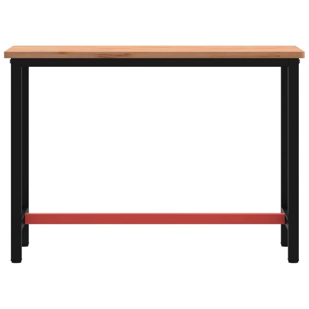 vidaXL Werkbank 115x55x81,5 cm Massivholz Buche und Metall