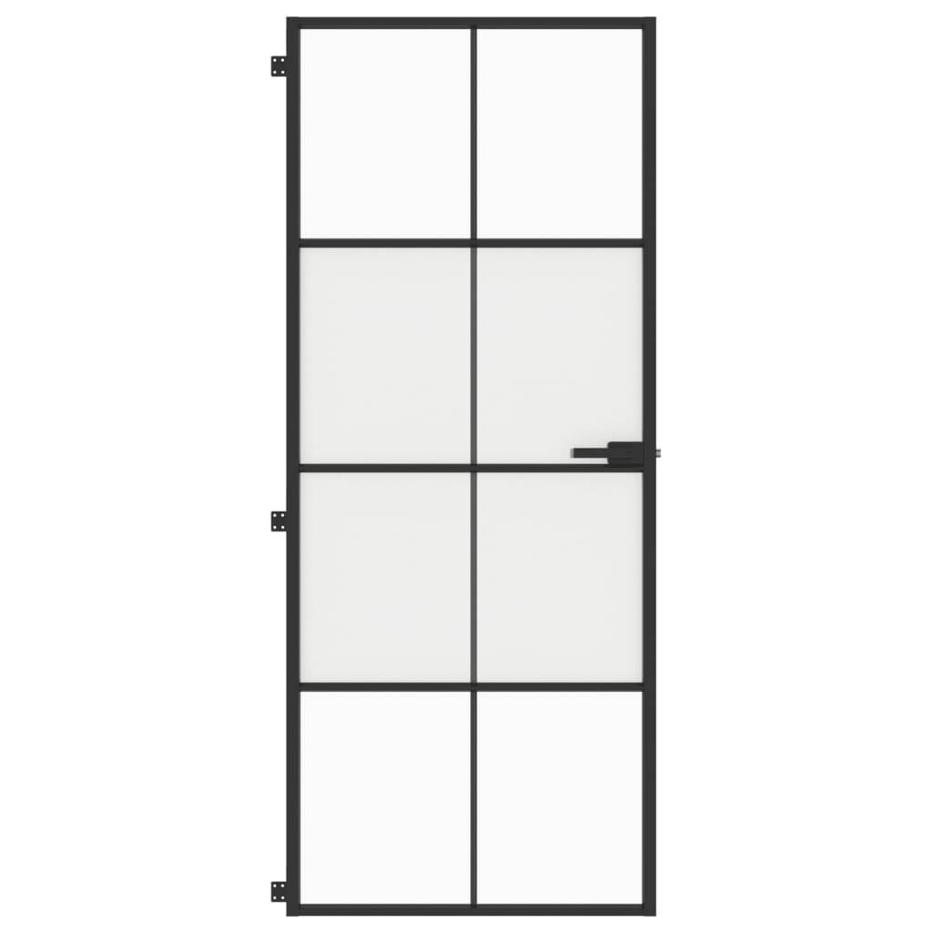 vidaXL Innentür Schlank Schwarz 83x201,5 cm Hartglas & Aluminium