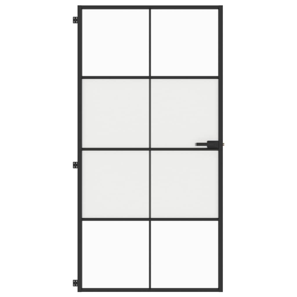 vidaXL Innentür Schlank Schwarz 102,5x201,5 cm Hartglas & Aluminium