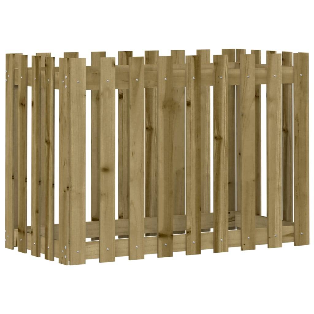 vidaXL Hochbeet Lattenzaun-Design 100x50x70 cm Kiefernholz Imprägniert