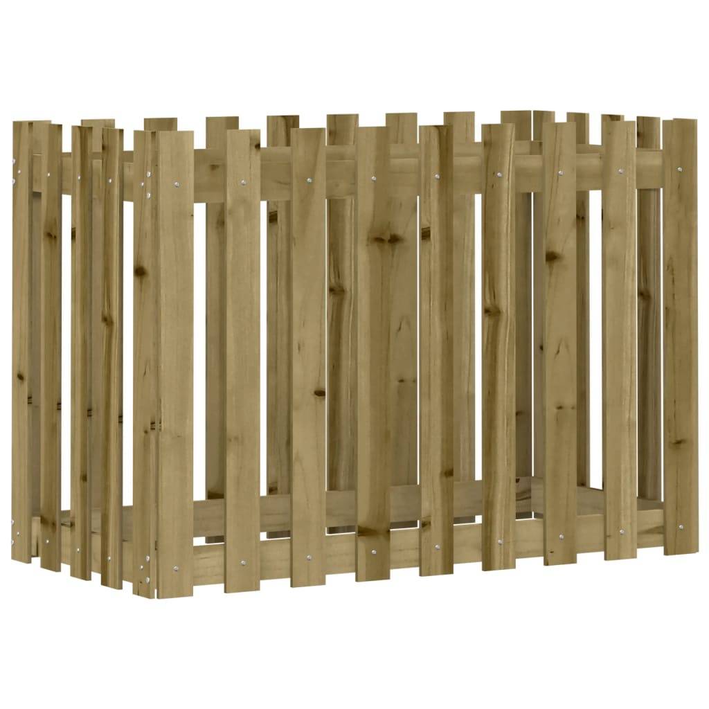 vidaXL Hochbeet Lattenzaun-Design 100x50x70 cm Kiefernholz Imprägniert