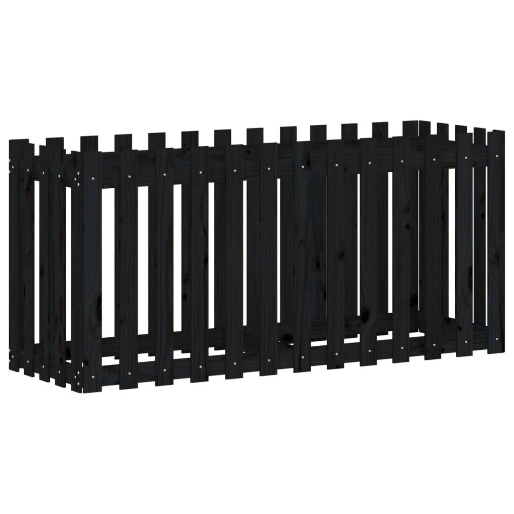 vidaXL Hochbeet Latten-Design Schwarz 150x50x70 cm Massivholz Kiefer