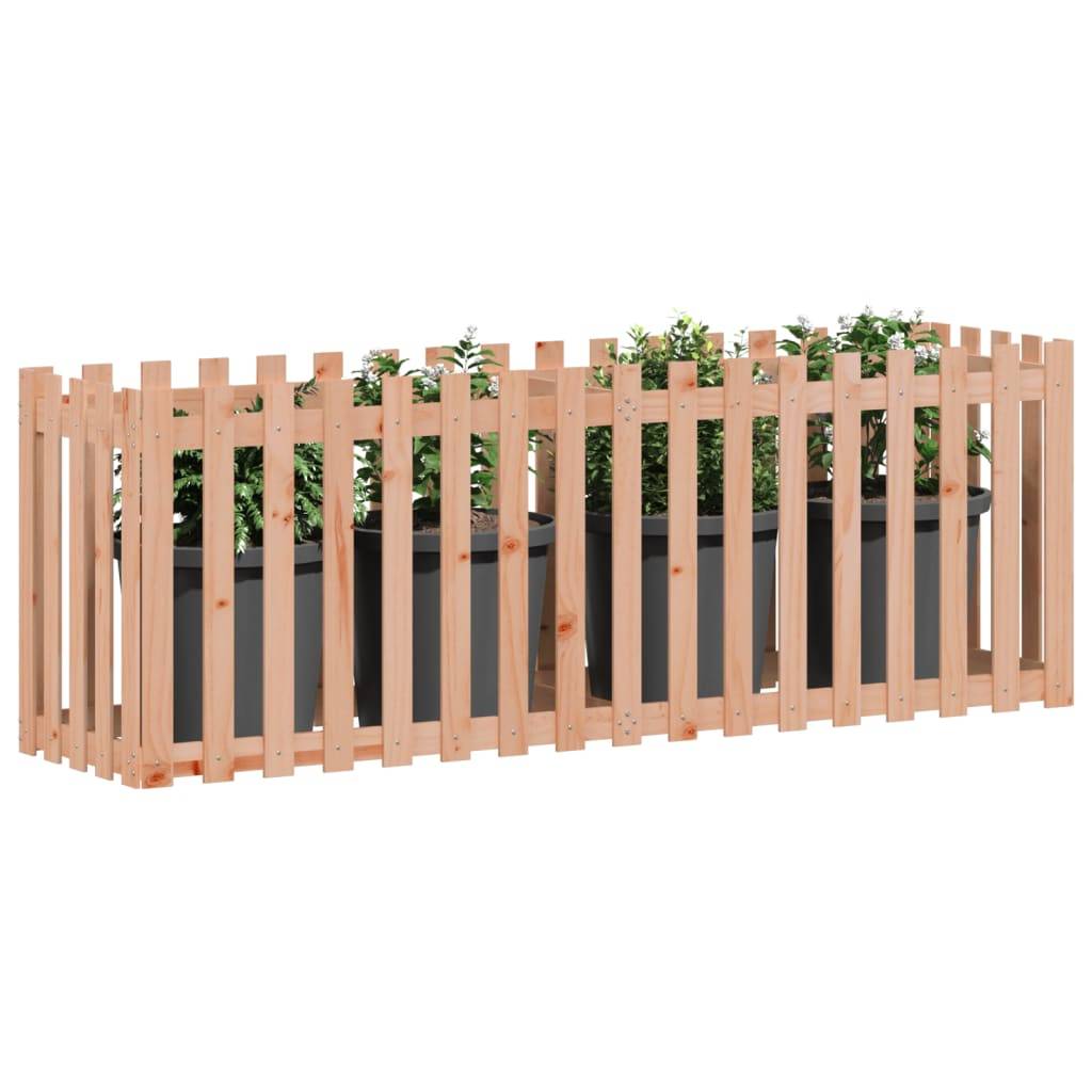 vidaXL Hochbeet Lattenzaun-Design 200x50x70 cm Massivholz Douglasie
