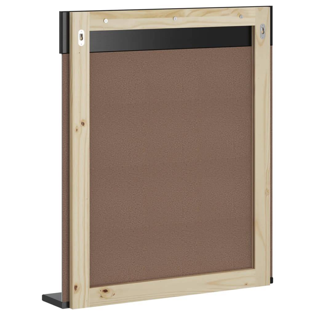 vidaXL Badspiegel mit Ablage BERG Schwarz 60x12x70 cm Massivholz