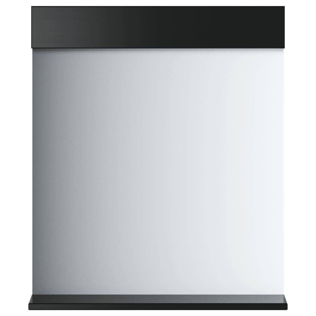 vidaXL Badspiegel mit Ablage BERG Schwarz 60x12x70 cm Massivholz
